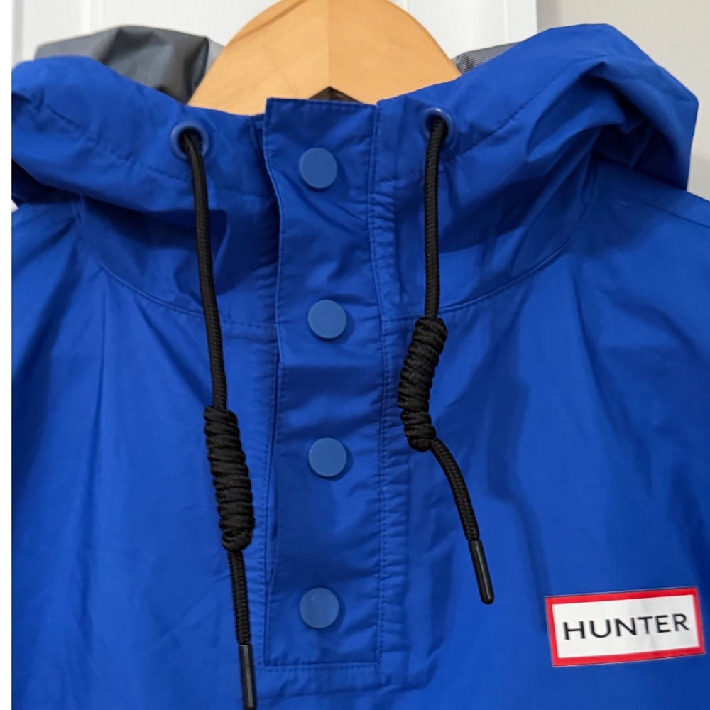 Hunter x Target Rain Poncho Jacket Womens Mens Size XS/S Blue Hooded Waterproof - Picture 7 of 10